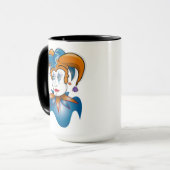 Cosmic Court Jester Harlequin Comedy Tasse (Vorderseite Links)