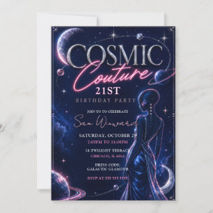 Cosmic Couture 21. Geburtstagsfeier Einladung