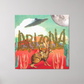 Cosmic Cowboy Arizona Jackalope Surreal Collage Leinwanddruck (Vorderseite)