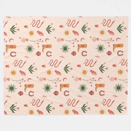 Cosmic Cowgirl Gemustert Blanket Fleecedecke (Vorderseite (Horizontal))