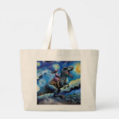 Cosmic Cowgirl Voyage - Dino Ride Tote Bag Jumbo Stoffbeutel (Rückseite)
