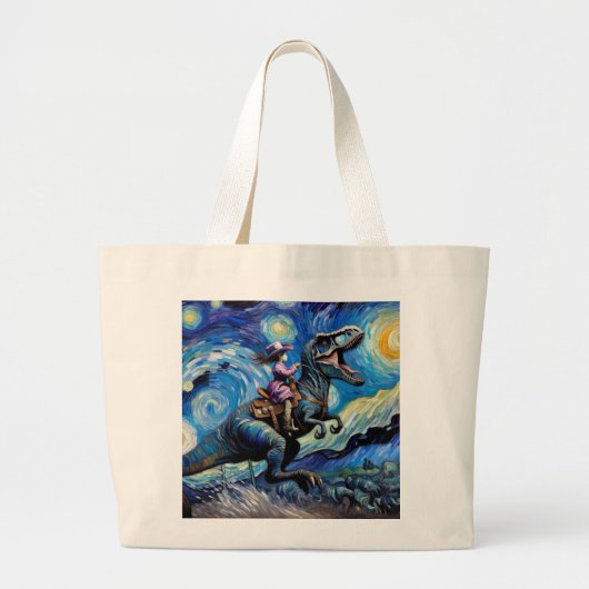 Cosmic Cowgirl Voyage - Dino Ride Tote Bag Jumbo Stoffbeutel (Vorne)