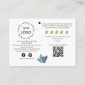 *~* COSMIC CRYSTAL - Logo DANK IHNEN QR AP8 Review Begleitkarte (Rückseite)
