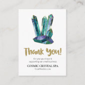 *~* COSMIC CRYSTAL Review DANK LOGO AP8 QR Begleitkarte (Vorderseite)
