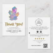 *~* COSMIC CRYSTAL Review DANK LOGO QR AP8 Begleitkarte (Vorne/Hinten)