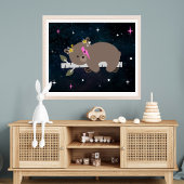Cosmic Cub Sleepy Wild One Pink Girl Kinderzimmer Poster