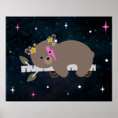 Cosmic Cub Sleepy Wild One Pink Girl Kinderzimmer Poster (Vorne)