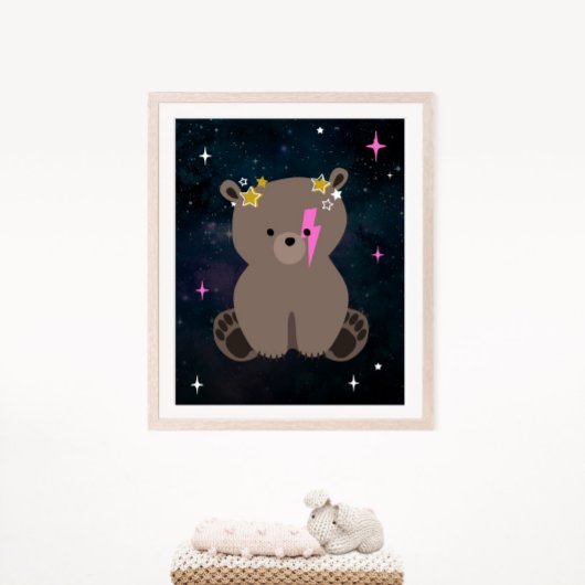 Cosmic Cub Wild One Pink Girl Kinderzimmer Poster
