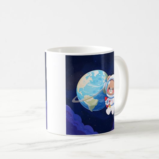 Cosmic Cuddle Astronaut Bear Kaffeetasse (VorderseiteRechts)