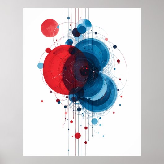 Cosmic Dance: Abstract Universe Intertwining Poster (Vorne)