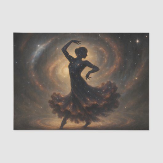 Cosmic Dancer Galaxy Silhouette Decoupage Seidenpapier (Vorderseite)