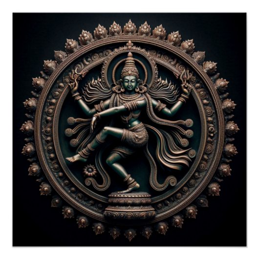 Cosmic Dancer Nataraja Art von Lord Shiva Poster (Vorderseite)