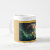 Cosmic Dawn Nebula Design Kaffeetasse (Vorderseite Links)