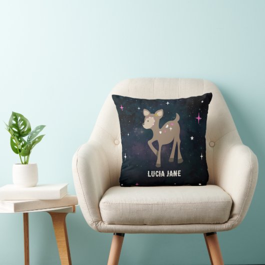 Cosmic Deer Pink Girl Kinderzimmer Kissen (Stuhl )