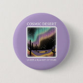 Cosmic Desert Aurora • Retro Western Night Sky Button (Vorderseite)