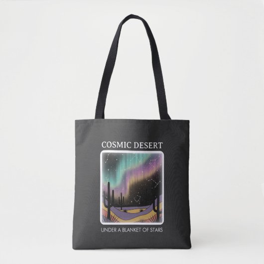 Cosmic Desert Aurora • Retro Western Night Sky Tasche (Vorderseite)