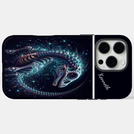 Cosmic Dinosaur Skeleton Case-Mate iPhone Hülle (Rückseite (Horizontal))