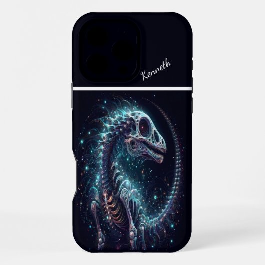 Cosmic Dinosaur Skeleton iPhone Hülle (Rückseite)