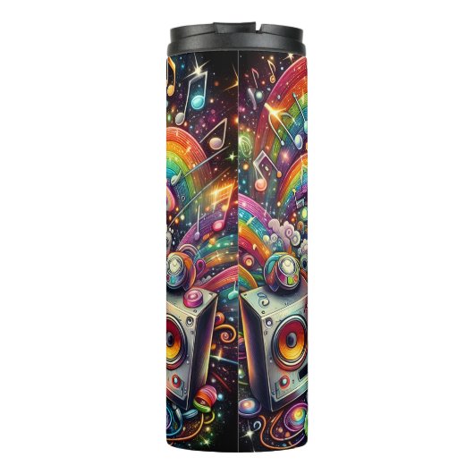 Cosmic DJ Setup Music Extravaganza Thermosbecher (Rückseite)