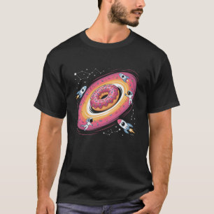 Cosmic Donut Space Black Hole Funny Rocket Sci-Fi T-Shirt