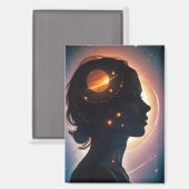Cosmic Double Exposure Space Infinity Universe Art Magnet (Vorderseite/Rückseite)