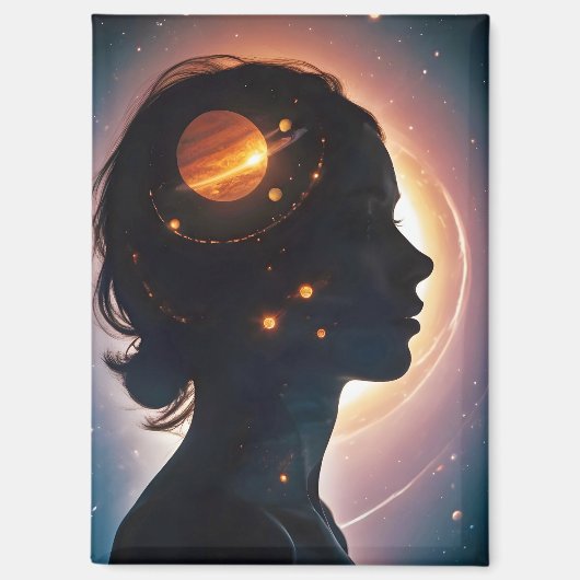 Cosmic Double Exposure Space Infinity Universe Art Magnet (Vorderseite)