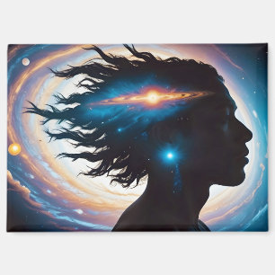 Cosmic Double Exposure Space Infinity Universe Art Magnet