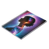 Cosmic Double Exposure Space Infinity Universe Art Notizblock (Linke Seite)