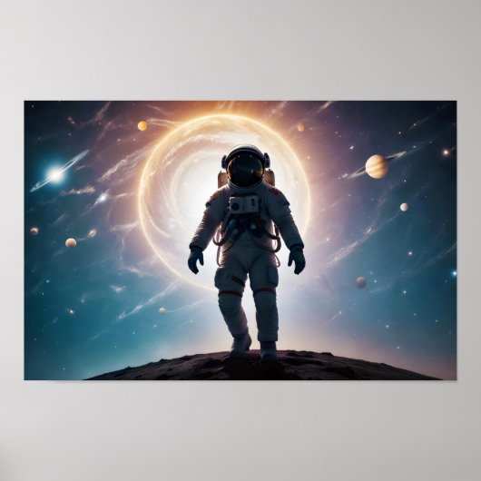 Cosmic Double Exposure Space Infinity Universe Art Poster (Vorne)