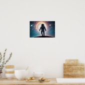 Cosmic Double Exposure Space Infinity Universe Art Poster (Küche)