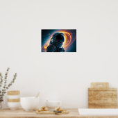 Cosmic Double Exposure Space Infinity Universe Art Poster (Küche)