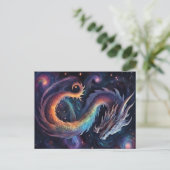 cosmic dragon postcard postkarte (Stehend Vorderseite)
