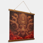 Cosmic Dragon Wandteppich Mit Holzrahmen (Gewinkelt)