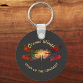 Cosmic Dragonfly • Galaxy Wings & Nebula Trails Schlüsselanhänger (Vorderseite)