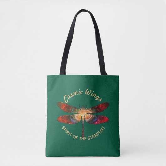 Cosmic Dragonfly • Galaxy Wings & Nebula Trails Tasche (Vorderseite)