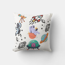 "Cosmic Dreams Astronaut & Telescope Pillow"