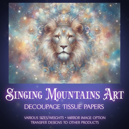 Cosmic Dreamscape Lion King Craft Decoupage Seidenpapier