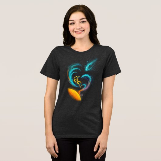 Cosmic Drift: Swirling Nebula Journey Tri-Blend Shirt (Vorderseite voll)