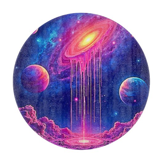 Cosmic Drip: Galaxie süße Essenz Schneidebrett (Vorderseite)