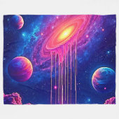 Cosmic Drip: Galaxy's Sweet Essence Fleecedecke (Vorderseite (Horizontal))