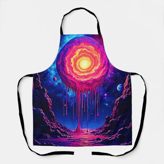 Cosmic Dripping Planet Art Schürze (Vorderseite)
