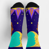 Cosmic Duality: Sun, Moon, and Sisterhood Socken (Oben)