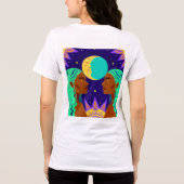 Cosmic Duality: Sun, Moon, and Sisterhood Tri-Blend Shirt (Rückseite)
