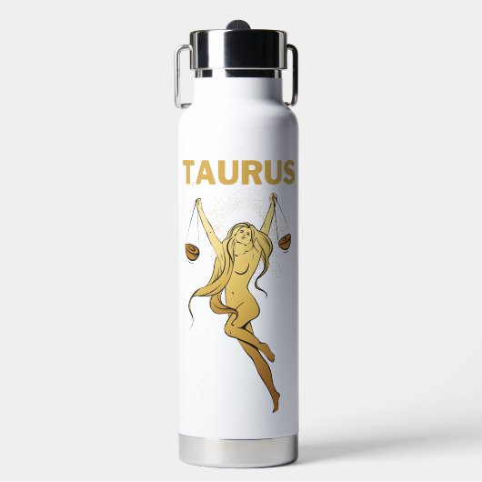 Cosmic Elegance Taurus Trinkflasche (Vorderseite)
