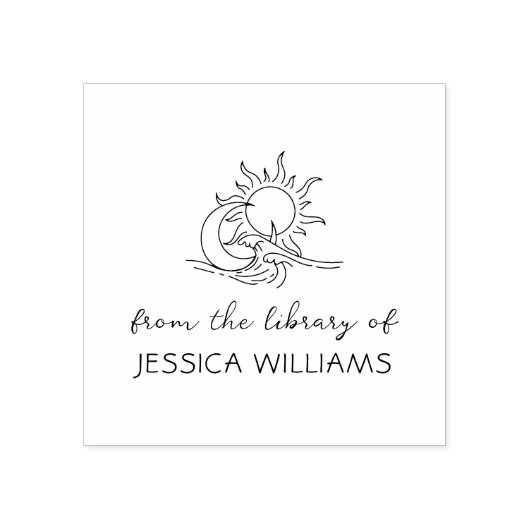 Cosmic Elements Handwritten Custom Library Book Gummistempel (Prägung)