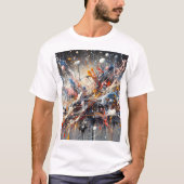Cosmic Energy Splash - Abstrakt Art T - Shirt (Vorderseite)