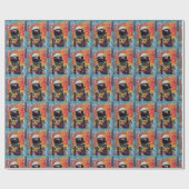 Cosmic Explorer 2 Pop Art Wrapping Paper Geschenkpapier (Flach)