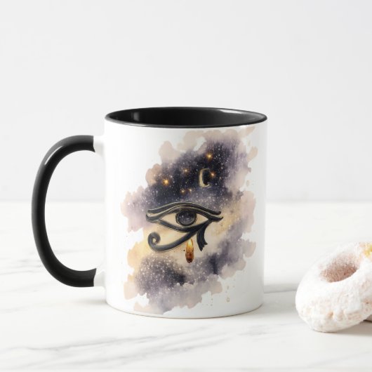 Cosmic Eye of Horus Coffee Mug Ancient Egyptian Tasse (Mit Donut)