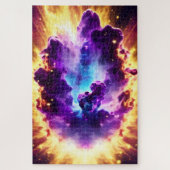 Cosmic fire blue und lila Nebel Star Landschaft Puzzle (Vertikal)