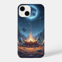 Cosmic Fire & Magic Moon Fantasy Art Phone Case iPhone 14 Hülle